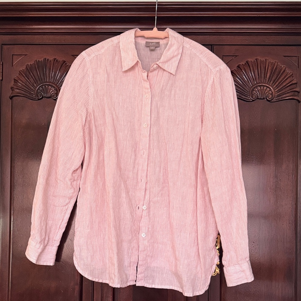 J. Jill linen striped blouse